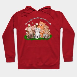 Every life should have nine cats Hoodie